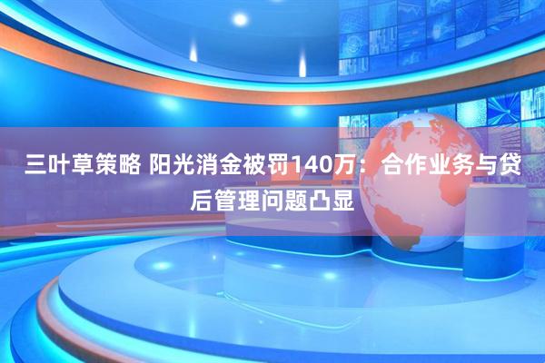 三叶草策略 阳光消金被罚140万：合作业务与贷后管理问题凸显