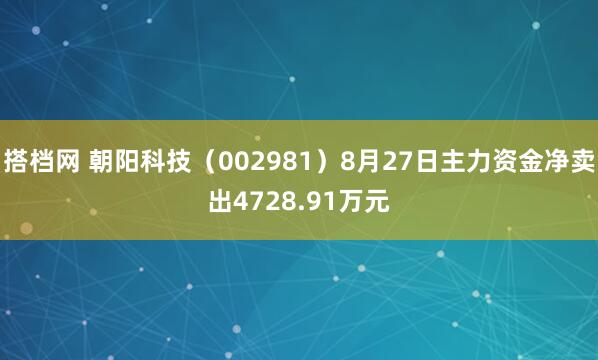 搭档网 朝阳科技（002981）8月27日主力资金净卖出4728.91万元