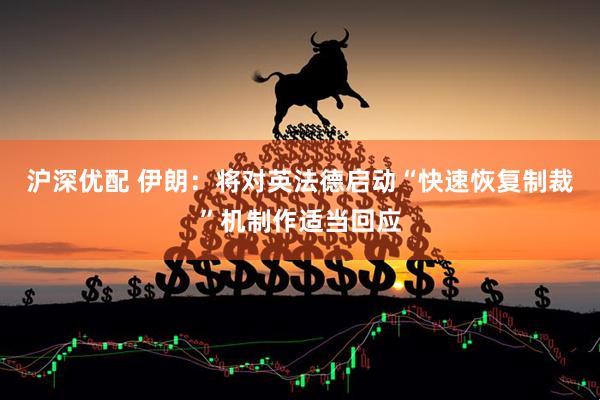 沪深优配 伊朗：将对英法德启动“快速恢复制裁”机制作适当回应