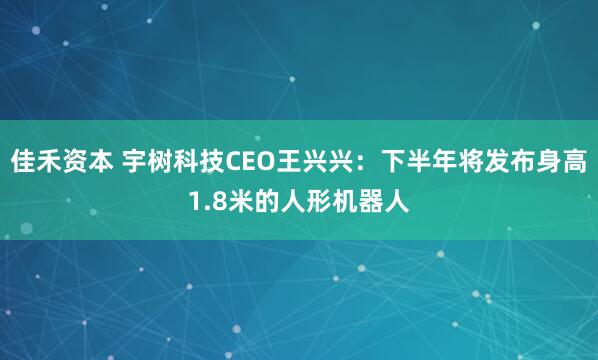 佳禾资本 宇树科技CEO王兴兴：下半年将发布身高1.8米的人形机器人